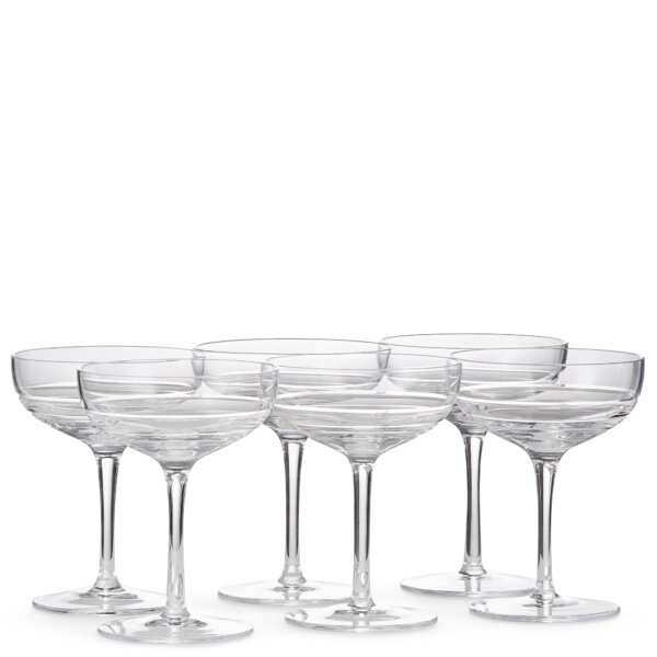 Set of six crystal coupes glasses - Glassware - The Wolseley Shop